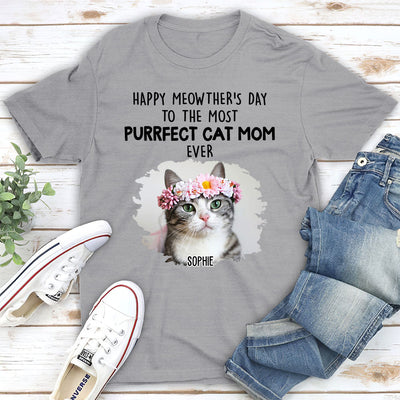 Purrfect Cat Mom - Personalized Custom Unisex T-shirt - Gifts For Cat Lovers