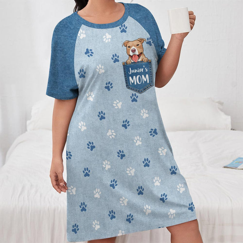 Pocket Dog Mom - Personalized Custom 3/4 Sleeve Dress