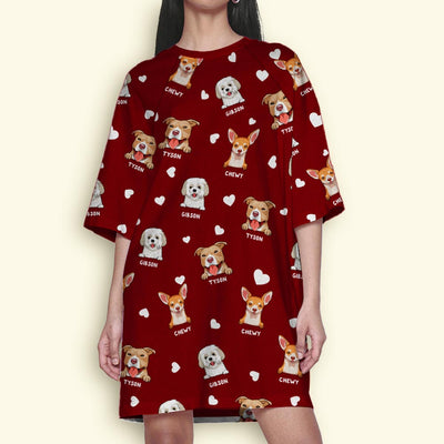Dog Face - Personalized Custom 3/4 Sleeve Dress