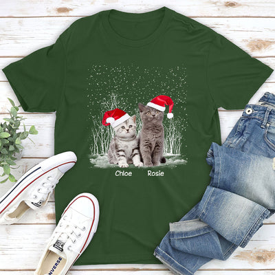 Winter Cat Photo - Personalized Custom Unisex T-shirt