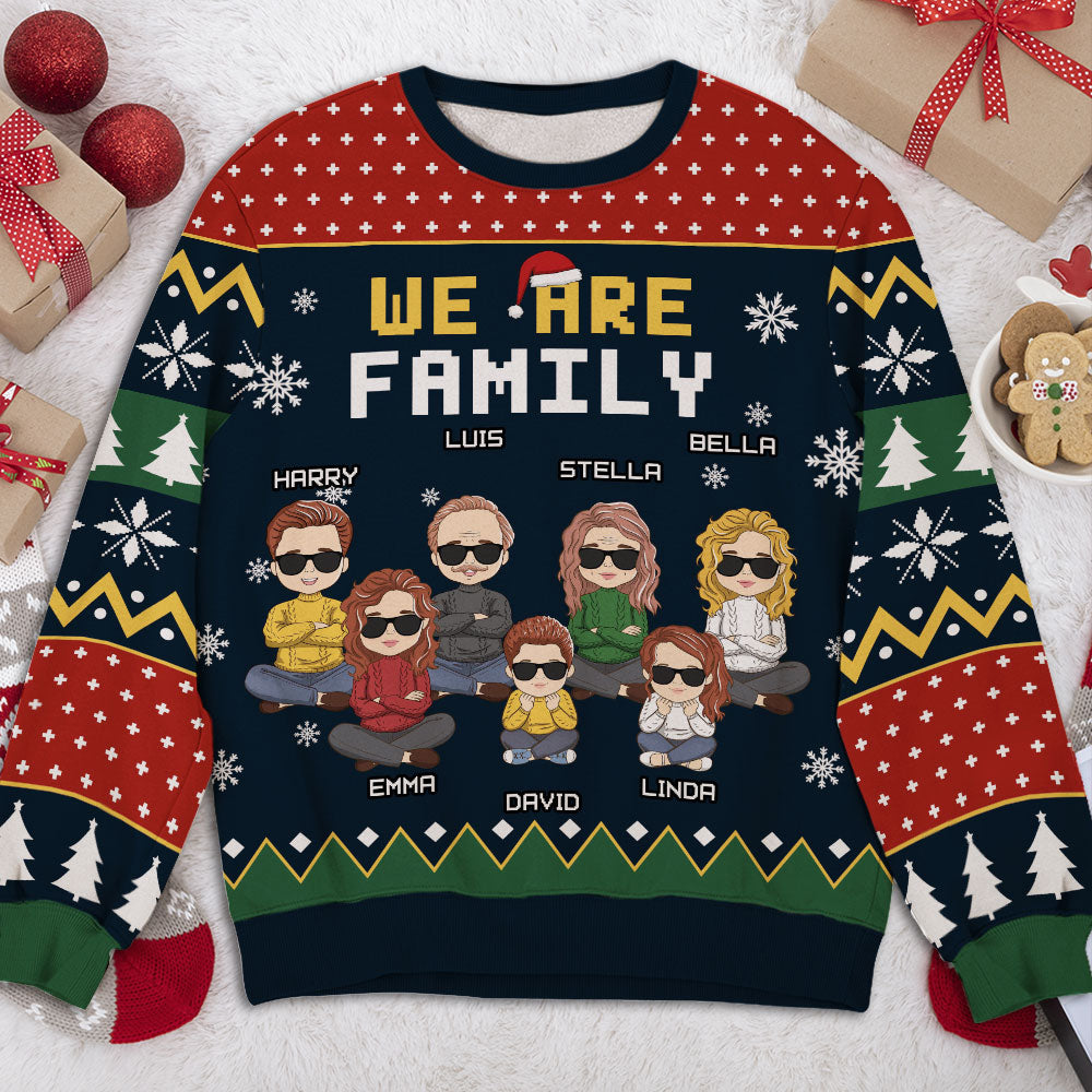 We Are Family Christmas Personalized Custom Jumper Ugly Sweatshirt