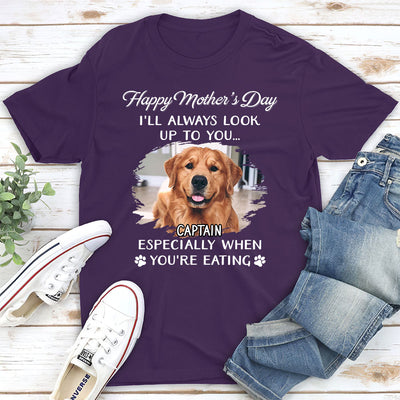 Dog Look Up To You Photo - Personalized Custom Unisex T-shirt