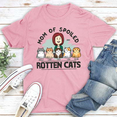 Mom Of Spoiled Cats - Personalized Custom Unisex T-shirt