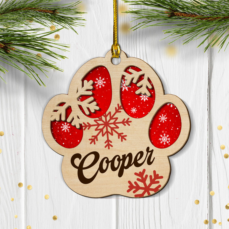 Family And Pet Ornament 2 - Personalized Custom 2-layered Wood Ornament