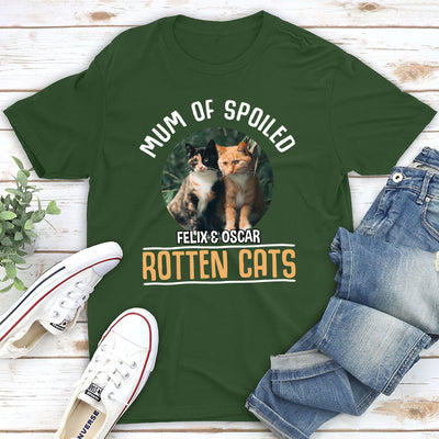 Mom Of Spoiled Cat - Personalized Custom Unisex T-shirt