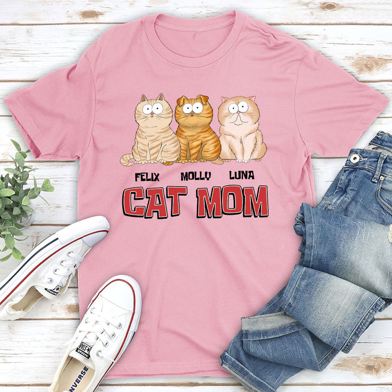 Red Cat Mom - Personalized Custom Unisex T-shirt