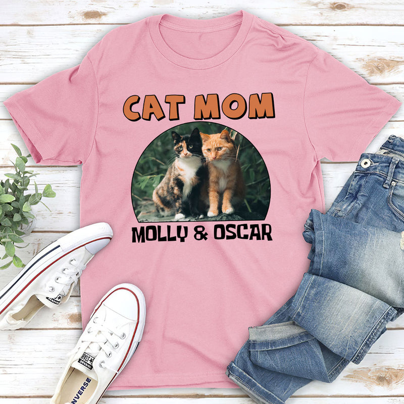 Cat Mom Circle - Personalized Custom Unisex T-shirt