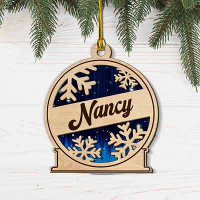 Family And Pet Ornament 2 - Personalized Custom 2-layered Wood Ornament