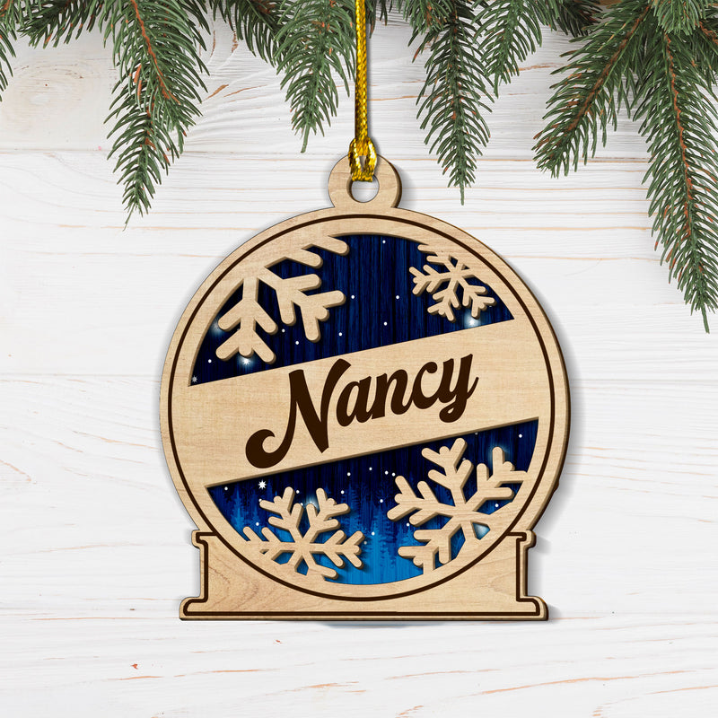 Family And Pet Ornament 2 - Personalized Custom 2-layered Wood Ornament