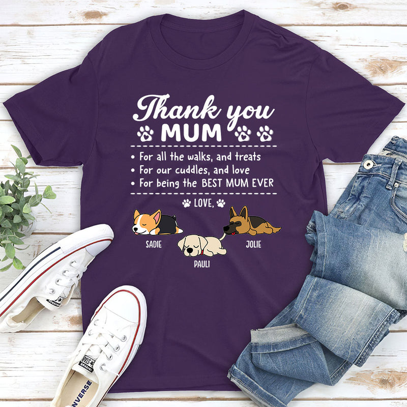 Thanks Mom For All - Personalized Custom Uniex T-Shirt