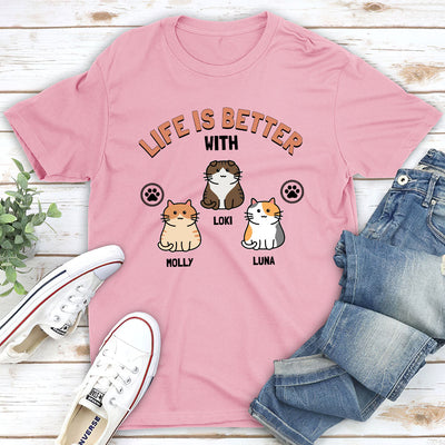 Life With Cats - Personalized Custom Unisex T-shirt