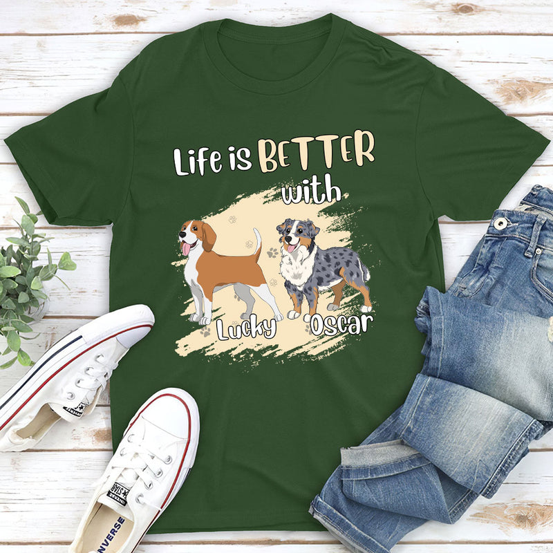 Life With Dog - Personalized Custom Unisex T-shirt