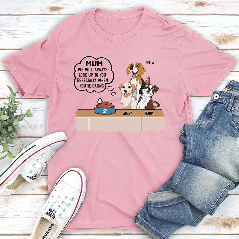 Dogs Looking Up - Personalized Custom Unisex T-shirt