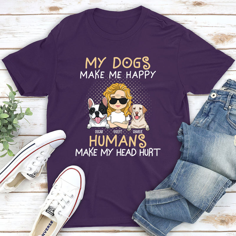 My Dog Vs Humans - Personalized Custom Unisex T-shirt