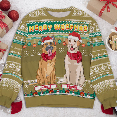 Merry Woofmas From Dog - Personalized Custom All-Over-Print Sweatshirt