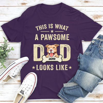 Pawsome Dad - Personalized Custom Unisex T-shirt