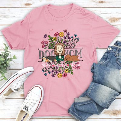 Dog Mom Flower - Personalized Custom Unisex T-shirt