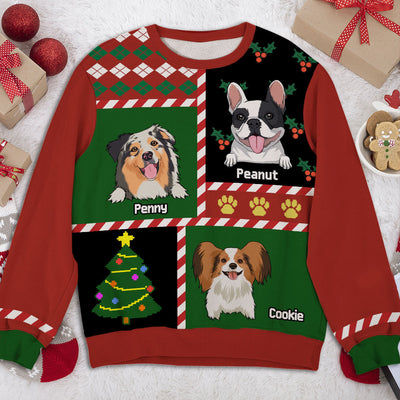 Peeking Dog Patchwork - Personalized Custom All-Over-Print Sweatshirt