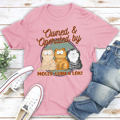 Cat Owned Operated - Personalized Custom Unisex T-shirt