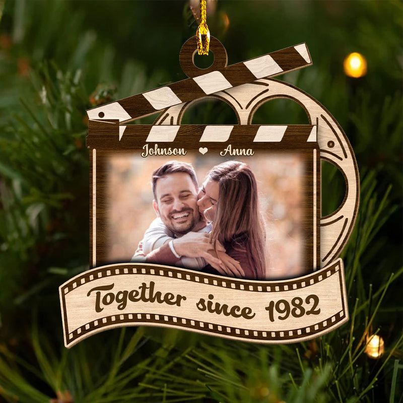 Together Vintage Film - Personalized Custom 1-layered Wood Ornament