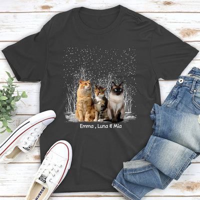 Winter Cat Photo - Personalized Custom Unisex T-shirt