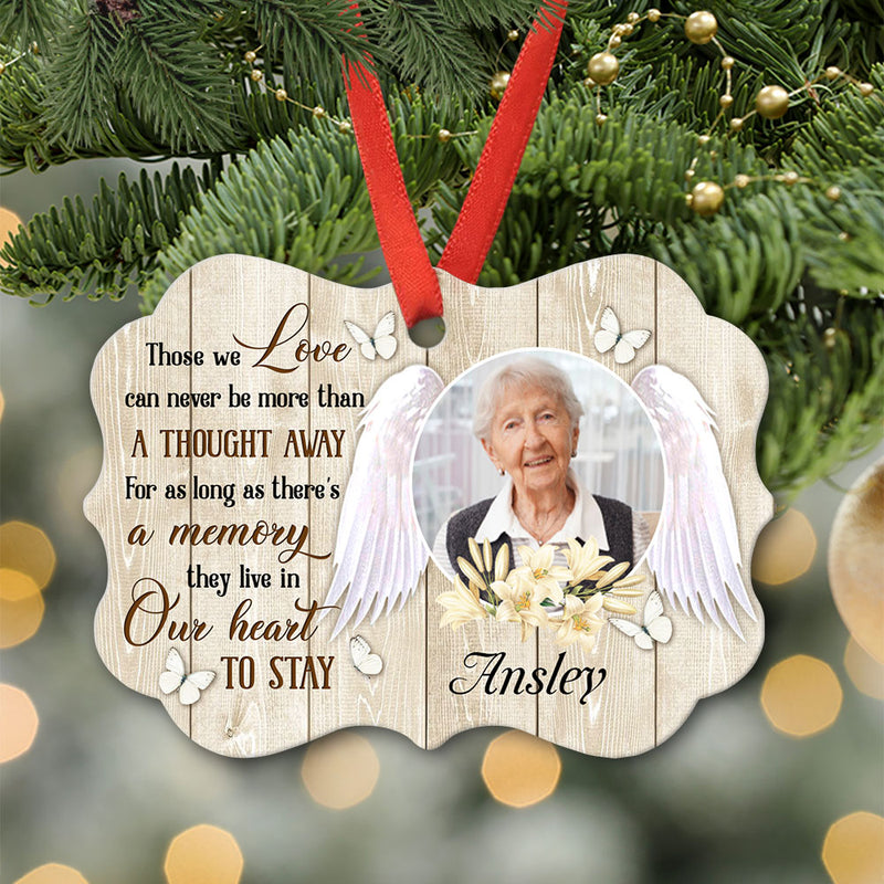 Live In Our Heart - Personalized Custom Aluminum Ornament