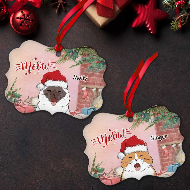 Meow Christmas Cat - Personalized Custom Aluminum Ornament