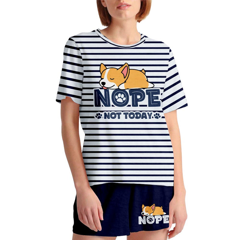 Nope Not Today - Personalized Custom Short Pajama Set