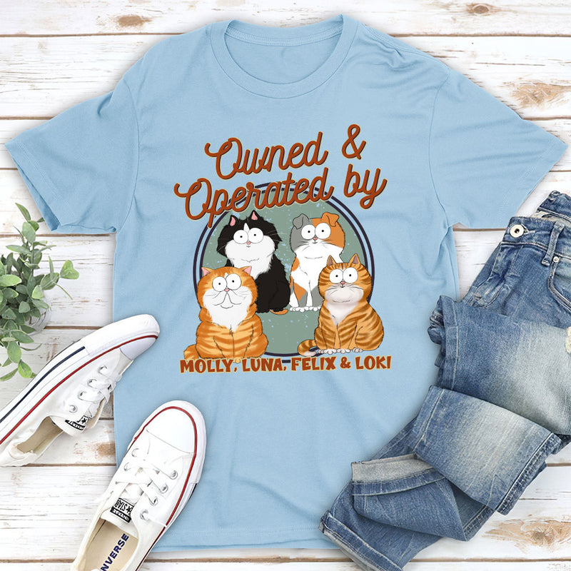 Cat Owned Operated - Personalized Custom Unisex T-shirt