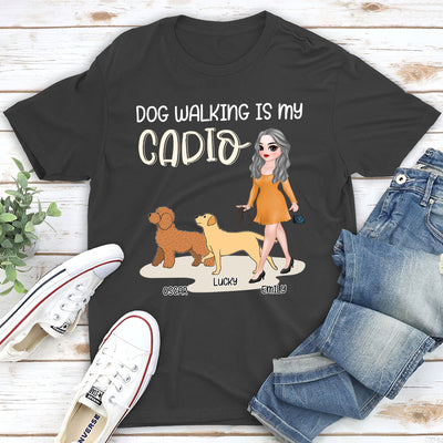 Dog Walking Is My Cardio - Personalized Custom Unisex T-shirt
