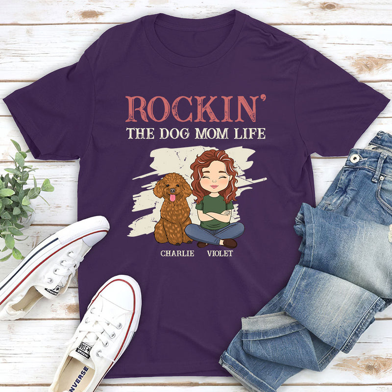 Rockin Dog Mom - Personalized Custom Unisex T-shirt