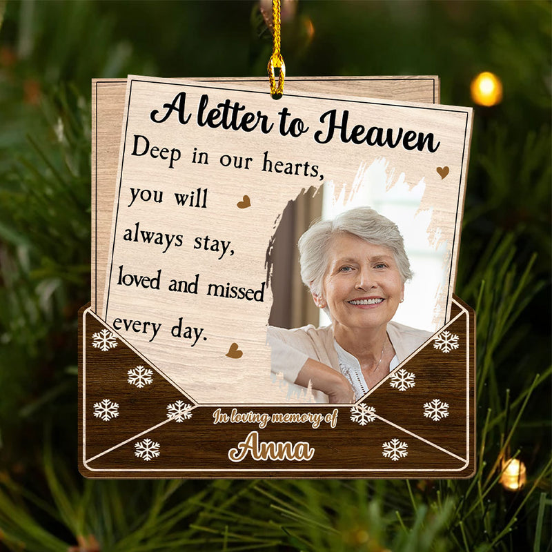 The Letter To Heaven - Personalized Custom 1-layered Wood Ornament