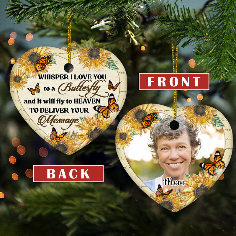 Whisper I Love You - Personalized Custom Heart Ceramic Ornament
