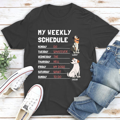 My Weekly Schedule - Personalized Custom Unisex T-shirt