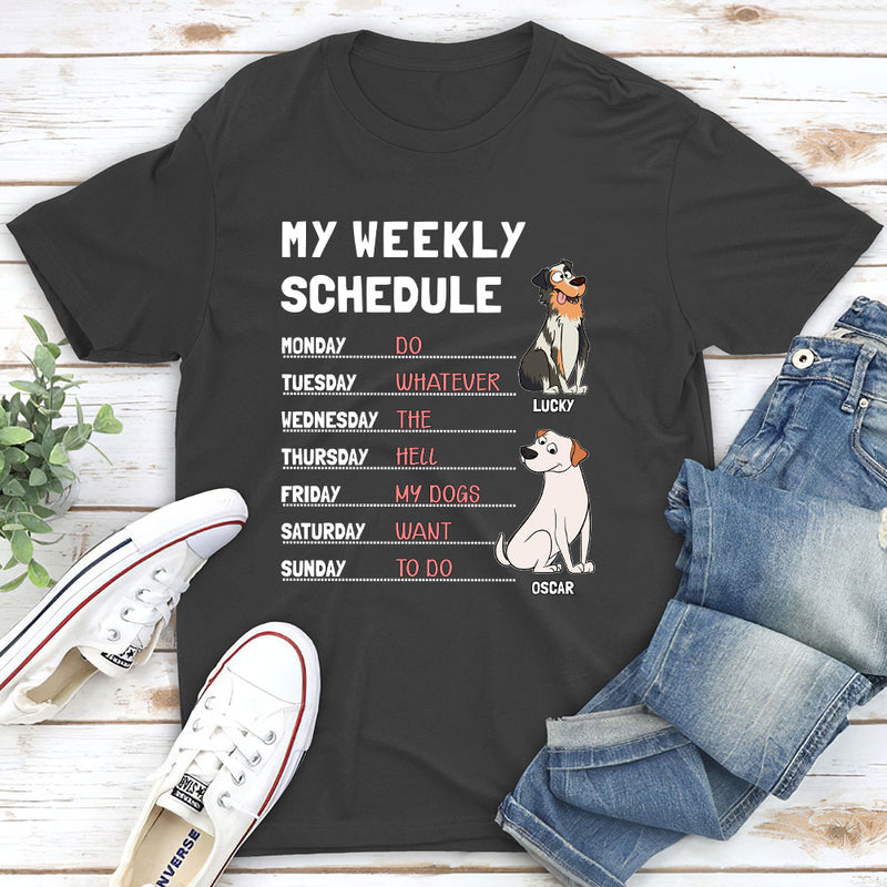 My Weekly Schedule - Personalized Custom Unisex T-shirt