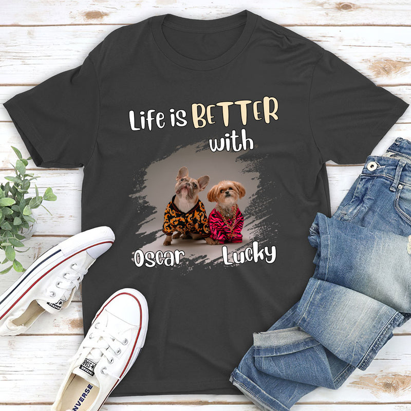 Life With Dog - Personalized Custom Unisex T-shirt