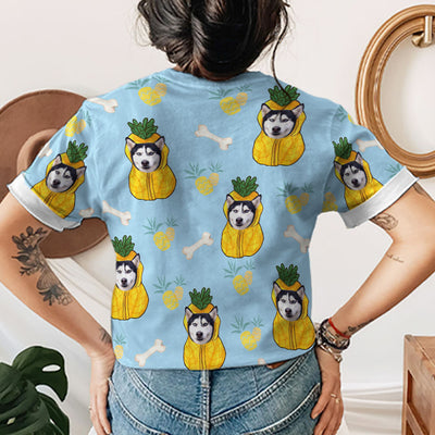 Dog Pineapple - Personalized Custom Photo All-over-print T-shirt