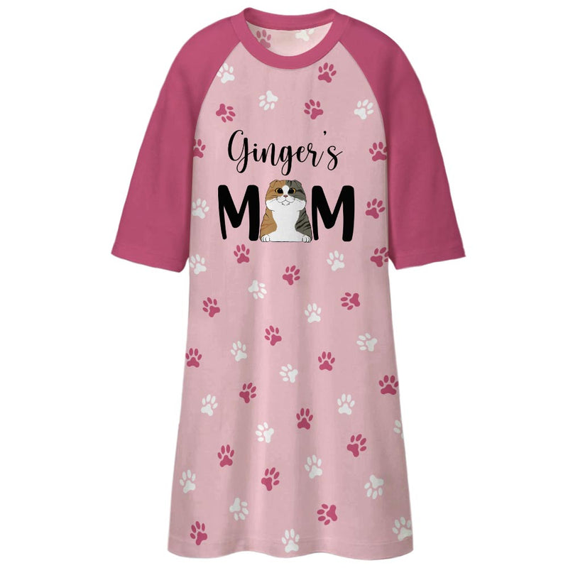 Cat Mom Color - Personalized Custom 3/4 Sleeve Dress