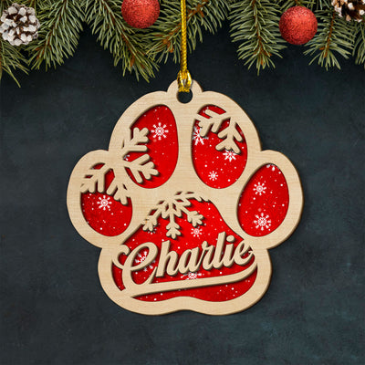 Family And Pet Ornament 1 - Personalized Custom 2-layered Wood Ornament