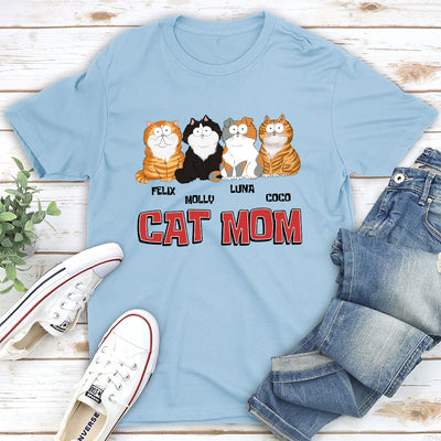 Red Cat Mom - Personalized Custom Unisex T-shirt