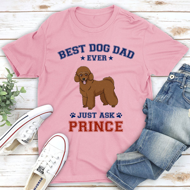 Best Dog Dad Red Blue - Personalized Custom Unisex T-shirt