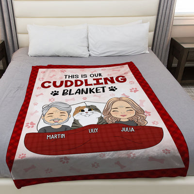 Couple Cuddling Blanket - Personalized Custom Fleece Blanket