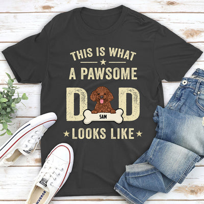 Pawsome Dad - Personalized Custom Unisex T-shirt