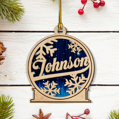 Family And Pet Ornament 1 - Personalized Custom 2-layered Wood Ornament