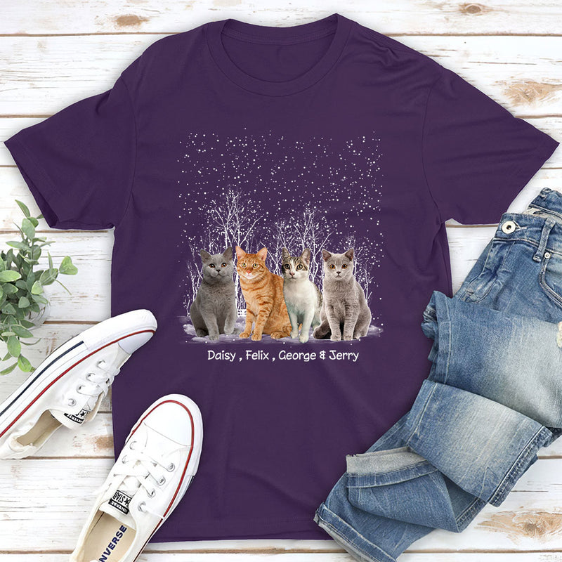 Winter Cat Photo - Personalized Custom Unisex T-shirt