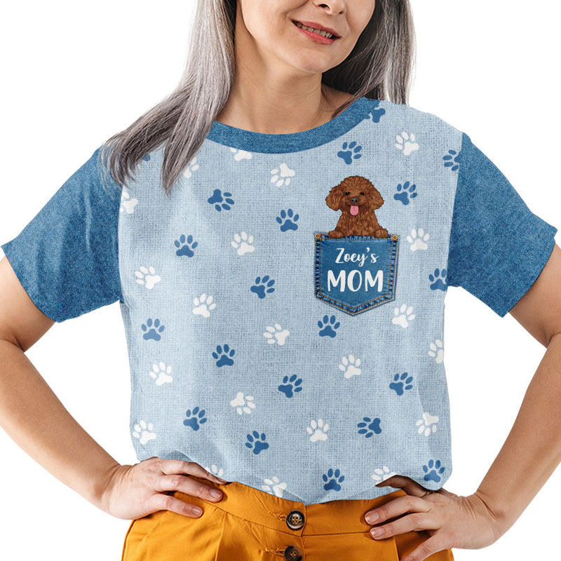 Pocket Dog Mom - Personalized Custom All-over-print T-shirt