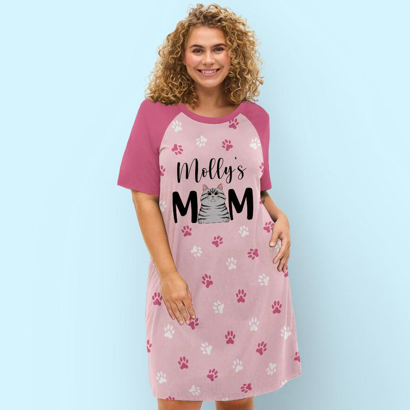 Cat Mom Color - Personalized Custom 3/4 Sleeve Dress