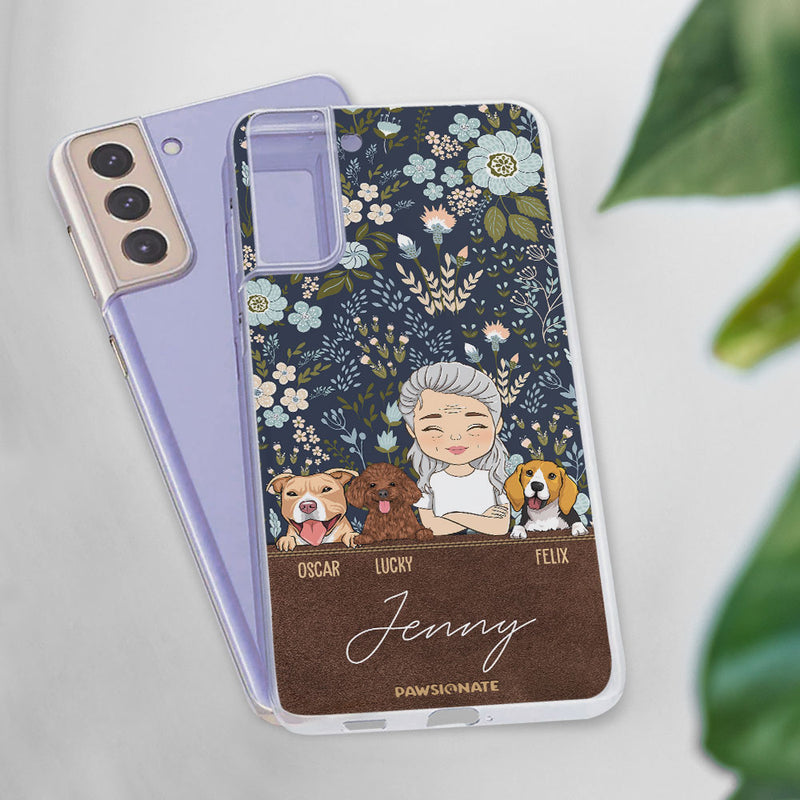Dog Mom Floral - Personalized Custom Phone Case