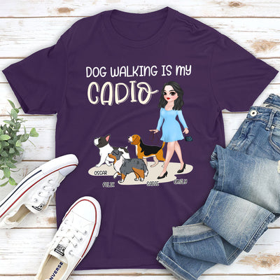 Dog Walking Is My Cardio - Personalized Custom Unisex T-shirt