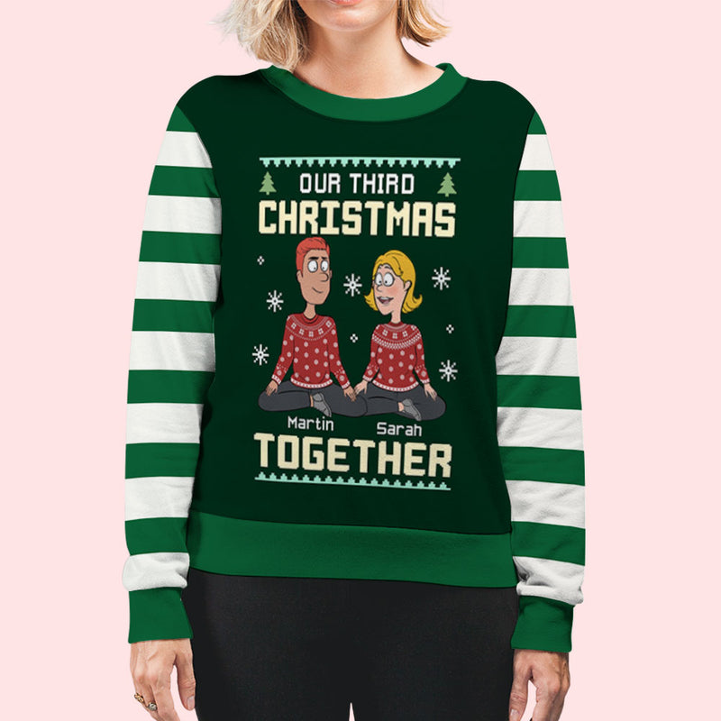 Our First Christmas - Personalized Custom All-Over-Print Sweatshirt